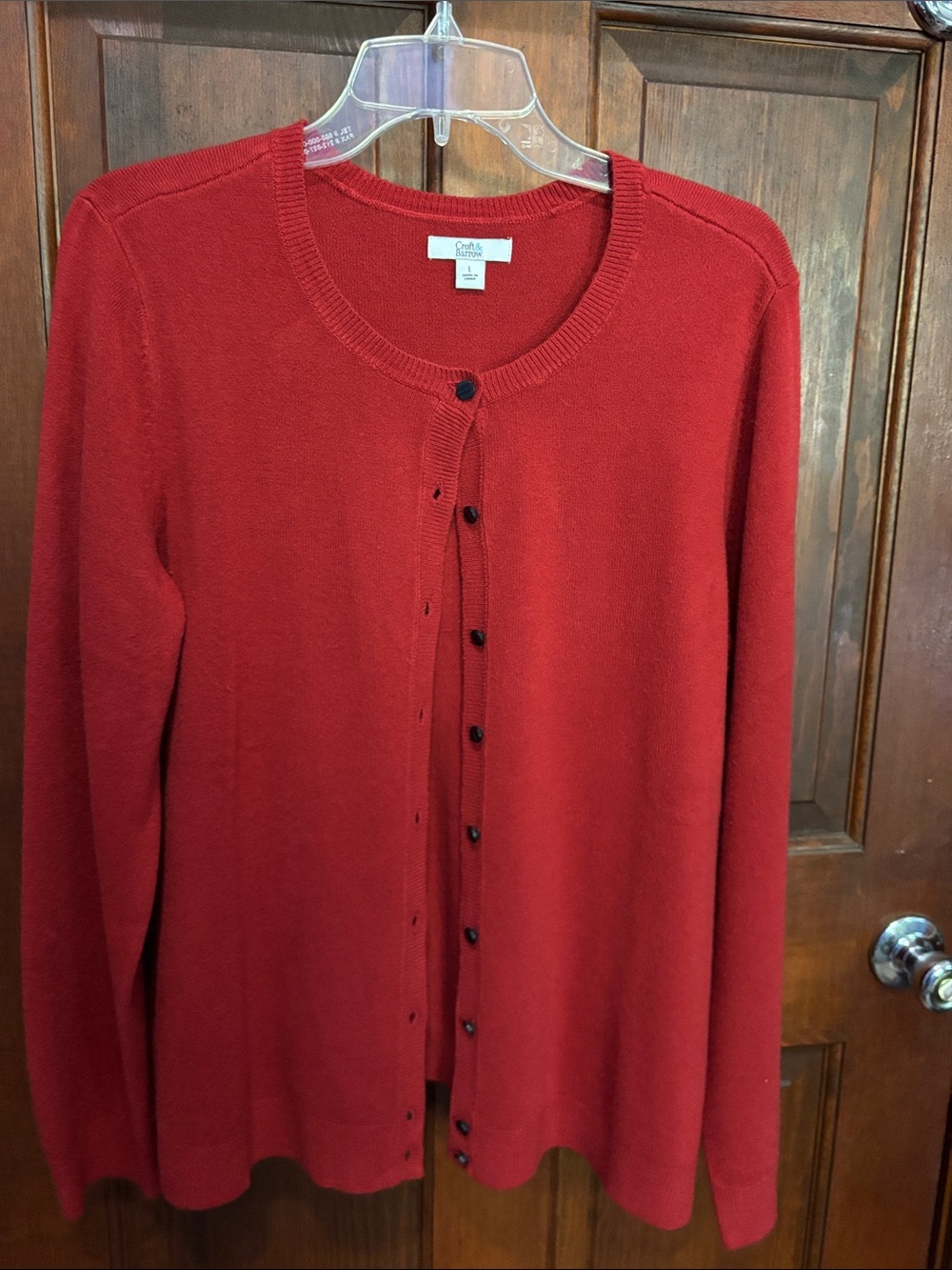 croft & barrow Crimson Red Button-Front Cardigan